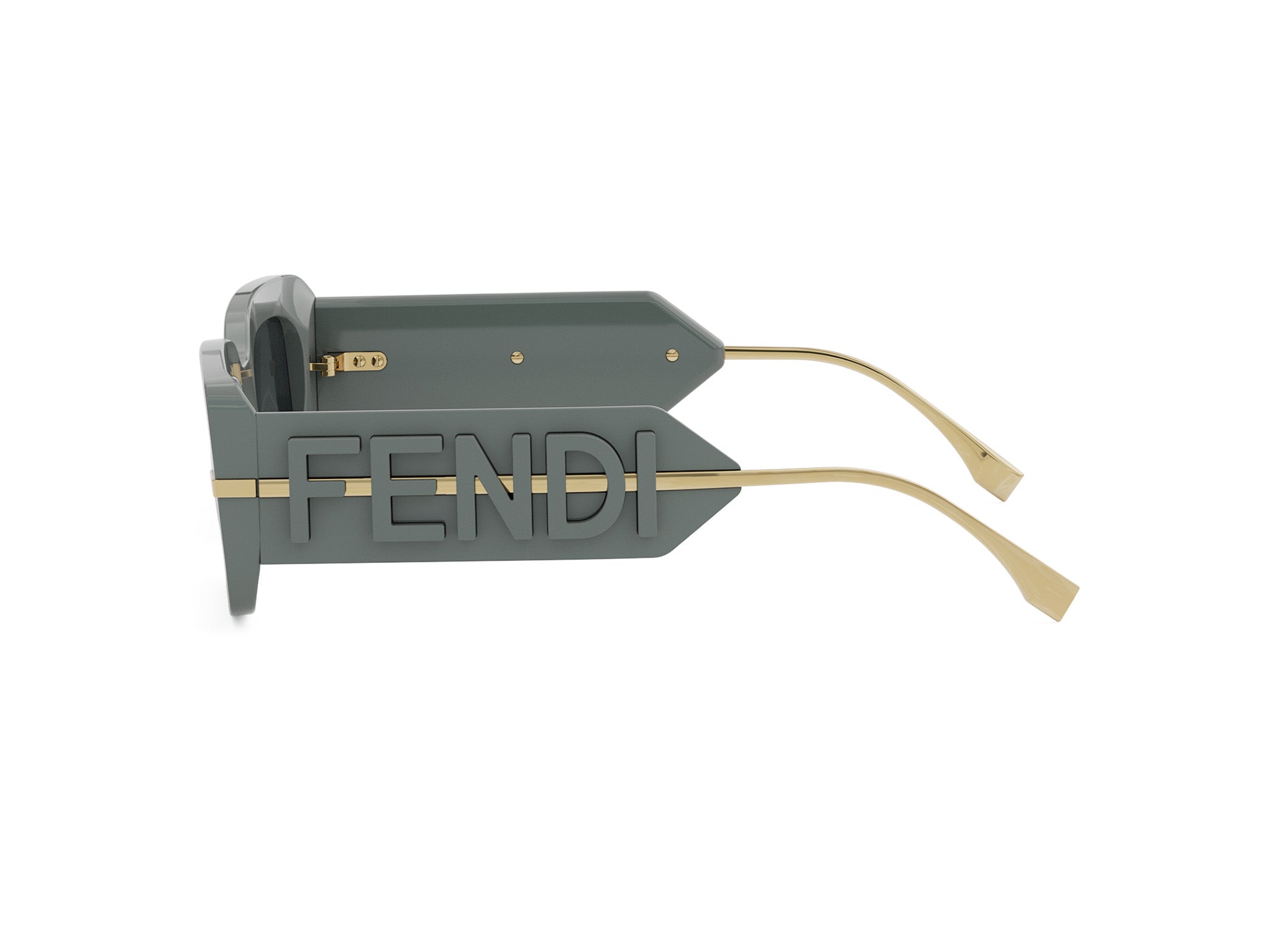 Fendigraphy Grey Rectangular Sunglasses