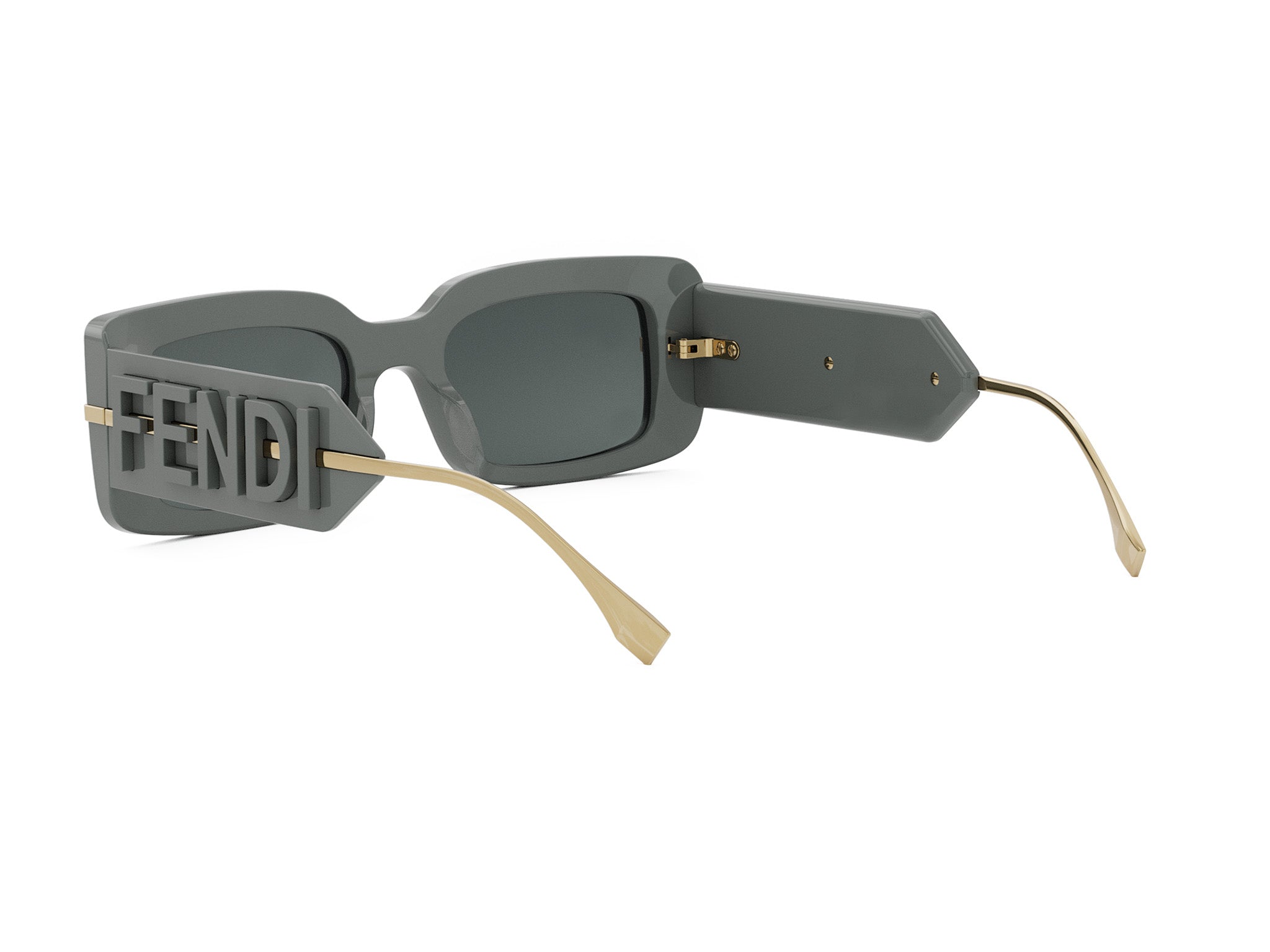 Fendigraphy Grey Rectangular Sunglasses