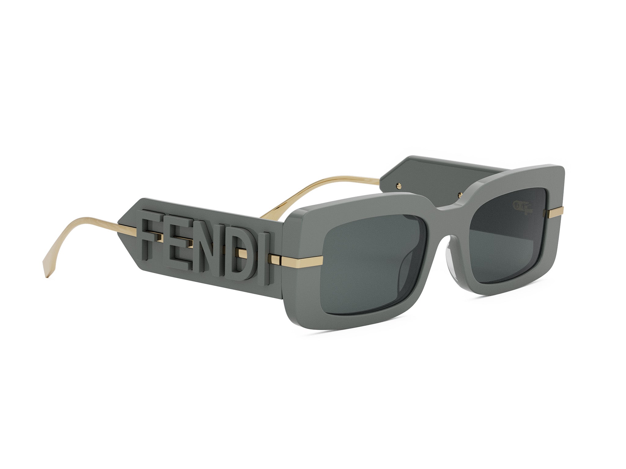Fendigraphy Grey Rectangular Sunglasses
