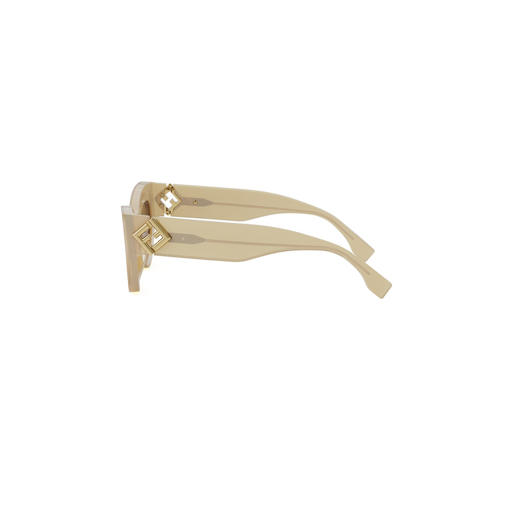 Fendi FF Diamonds FE40146I 57E Women’s Cat Eye Sunglasses – Shiny Beige / Brown Fendi Women main image 4