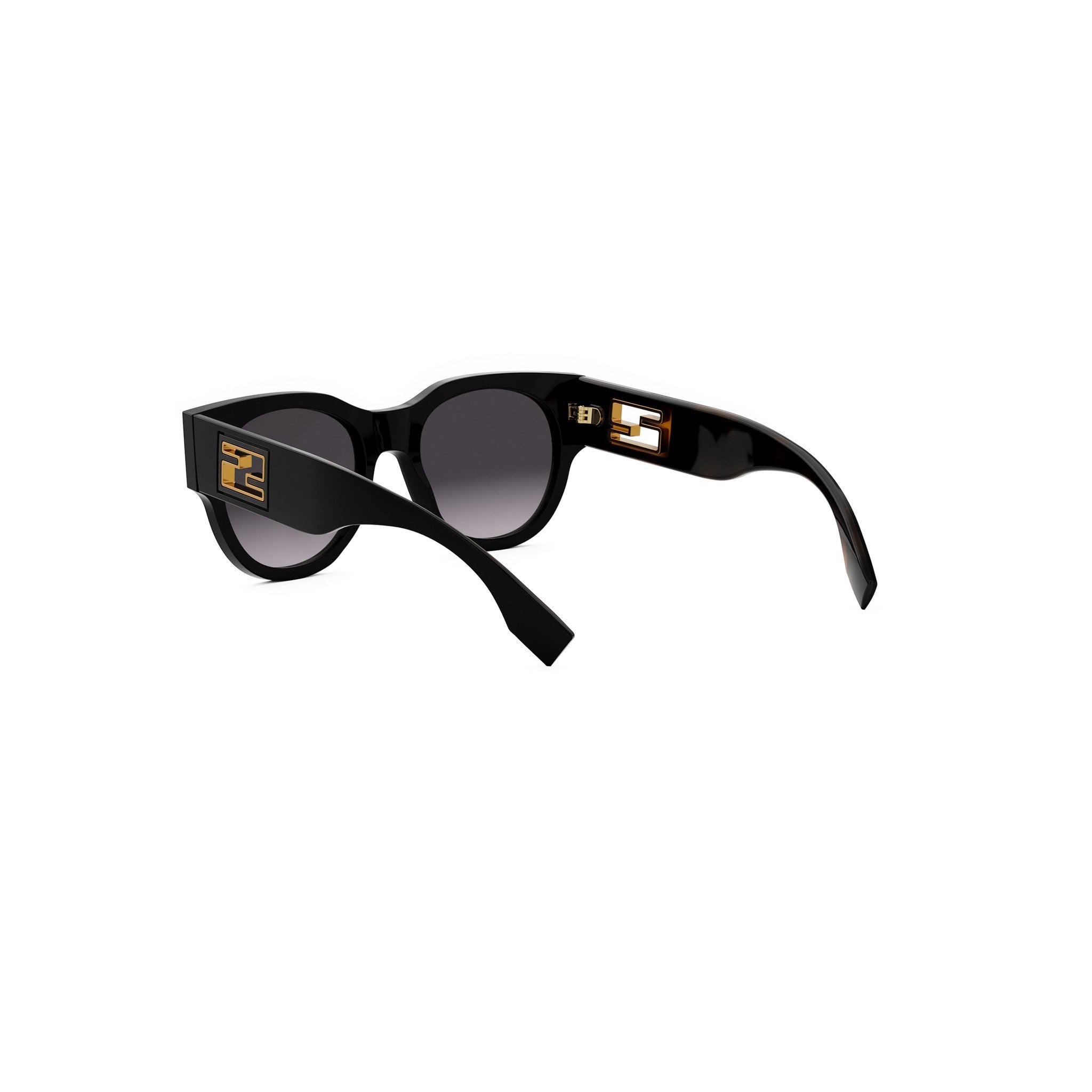 Baguette Black Round Sunglasses