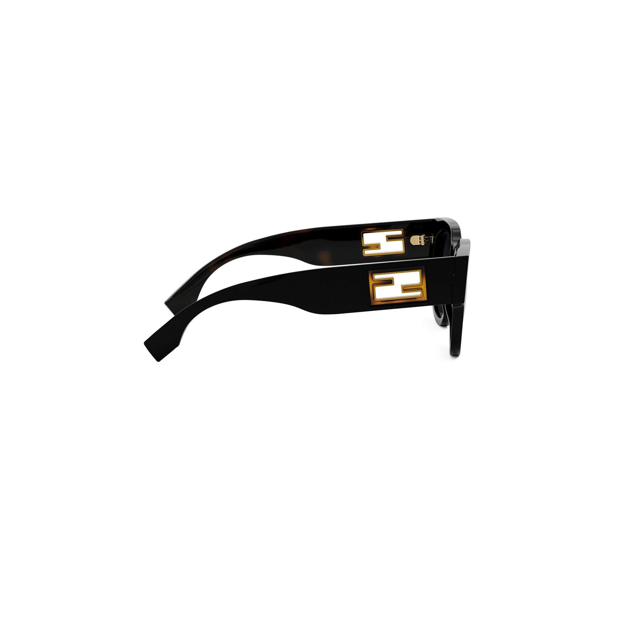 Baguette Black Round Sunglasses