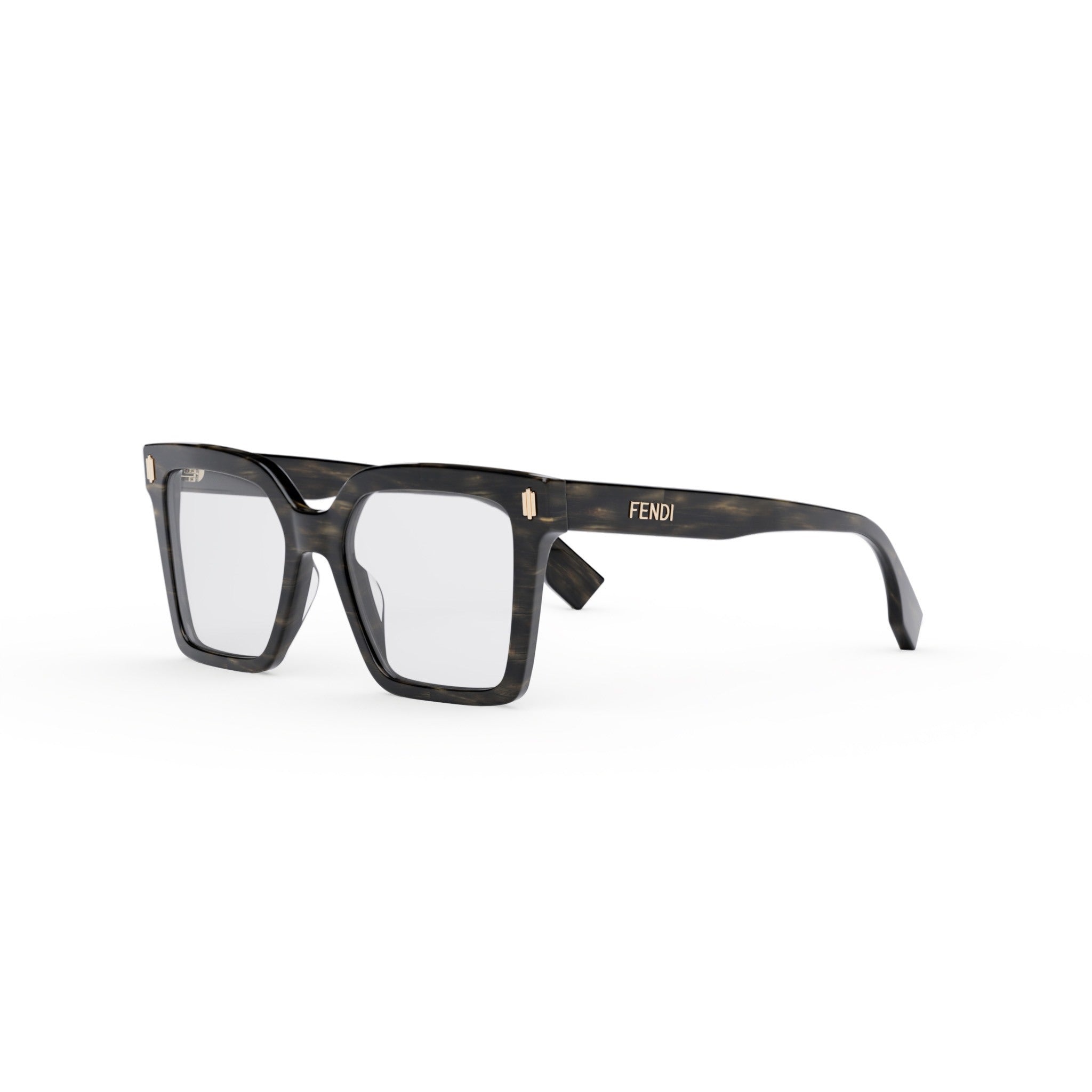 Fendi Bold Grey Geometric Eyeglasses