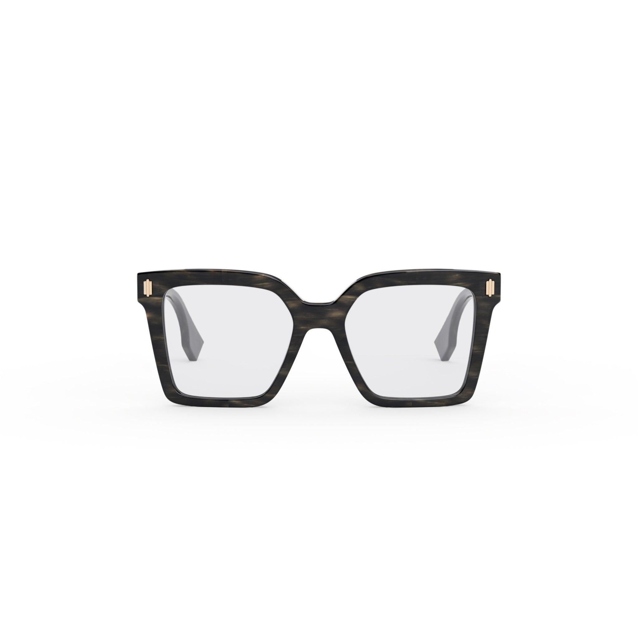 Fendi Bold Grey Geometric Eyeglasses