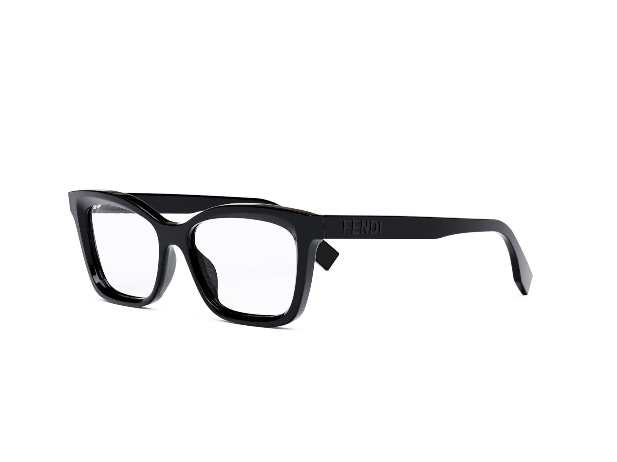 Lettering Black Geometric Eyeglasses
