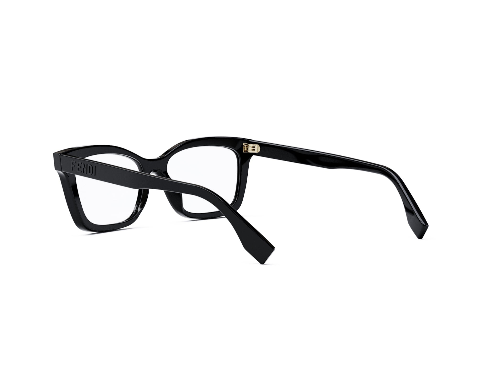 Lettering Black Geometric Eyeglasses