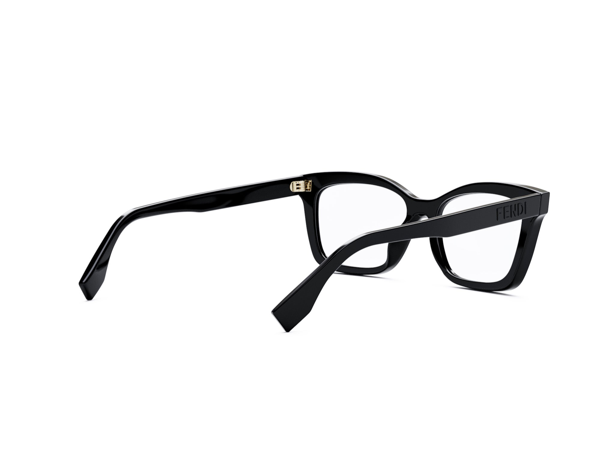 Lettering Black Geometric Eyeglasses