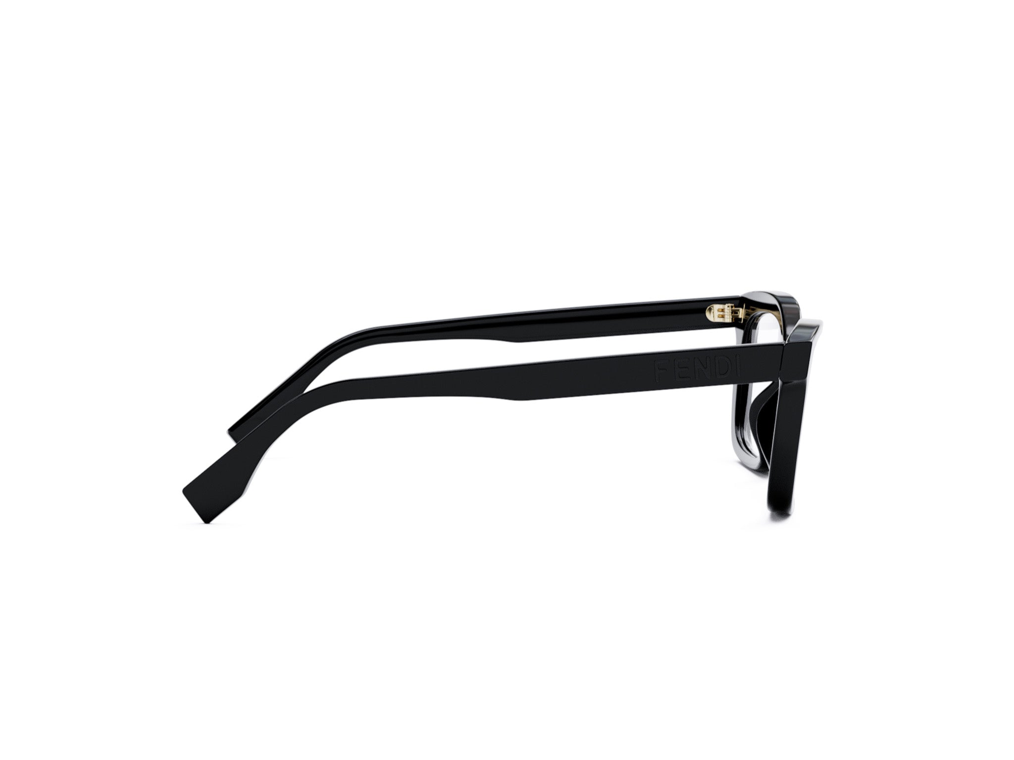 Lettering Black Geometric Eyeglasses