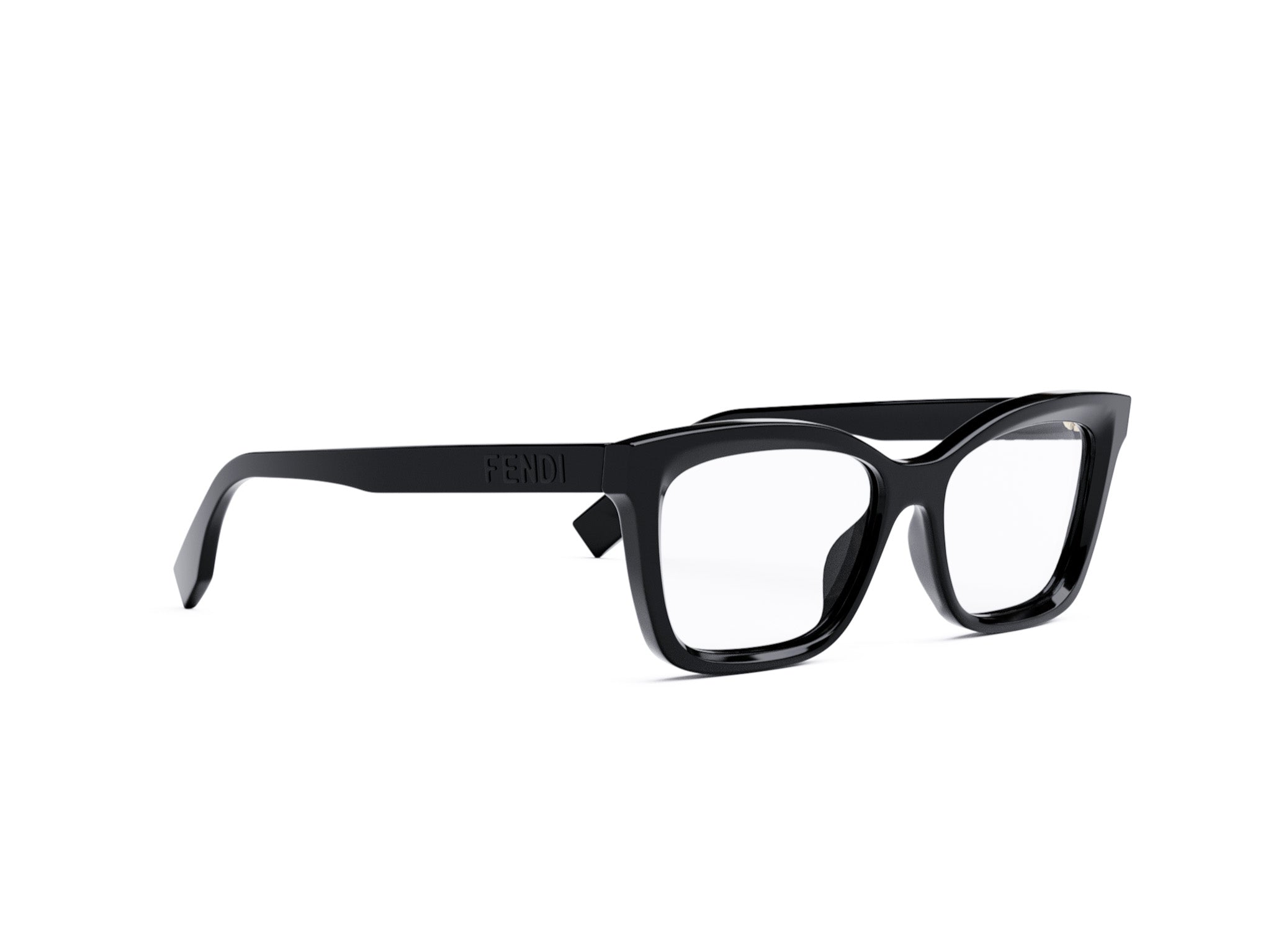 Lettering Black Geometric Eyeglasses