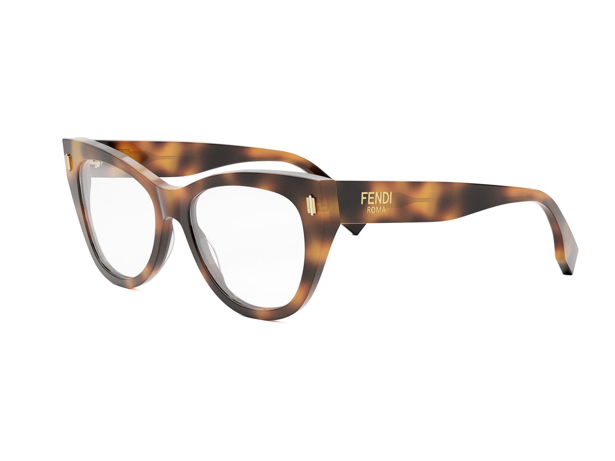 FENDI FE50086I FENDI ROMA Havana Round Eyeglasses