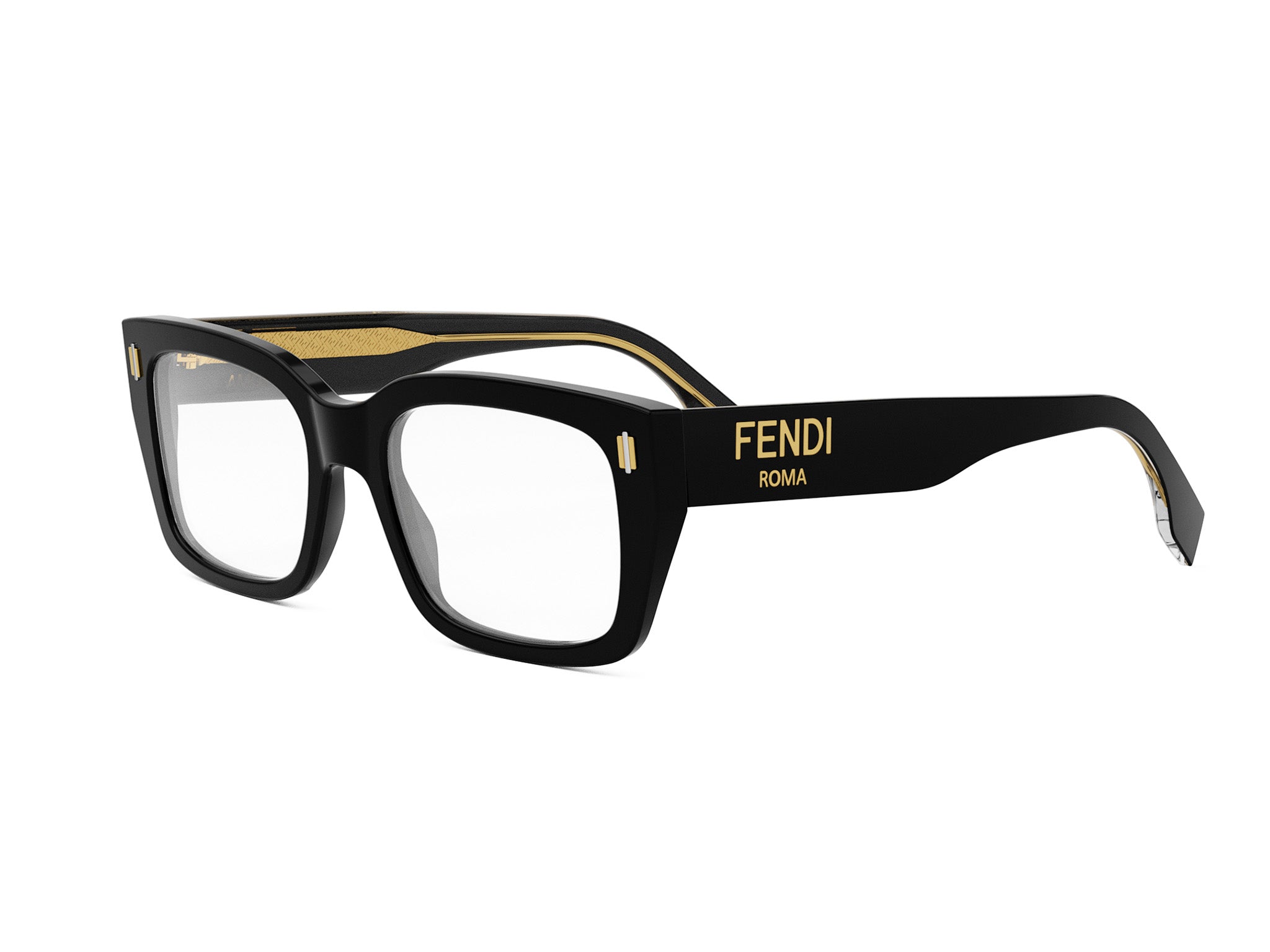FENDI FE50094I FENDI ROMA Black Square Eyeglasses