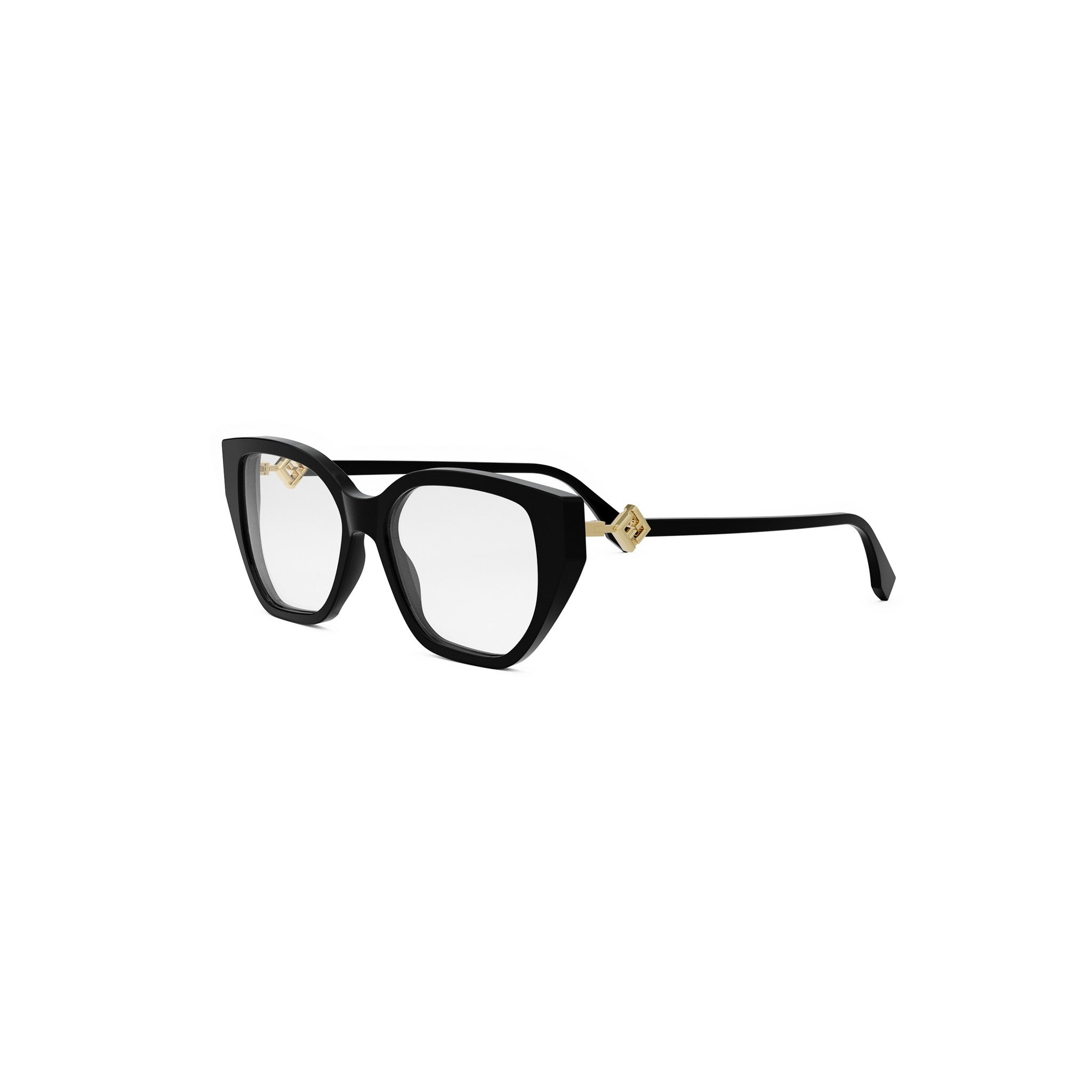 FF Diamonds Black Rectangular Eyeglasses