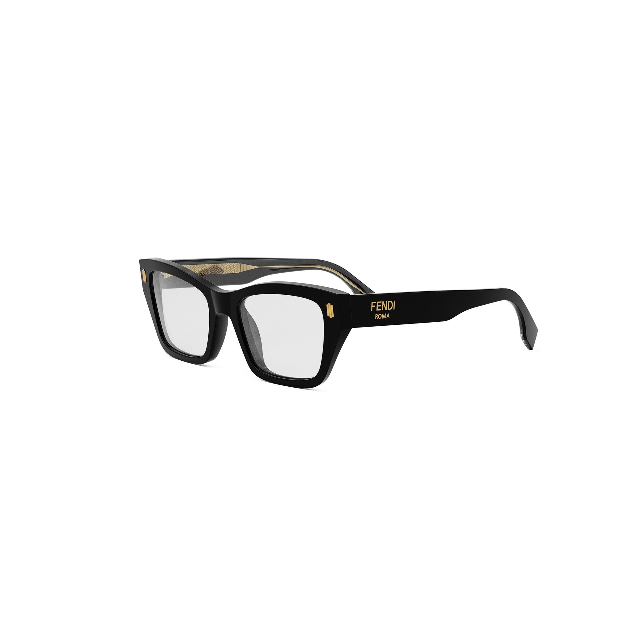 Fendi Roma Black Rectangular Eyeglasses