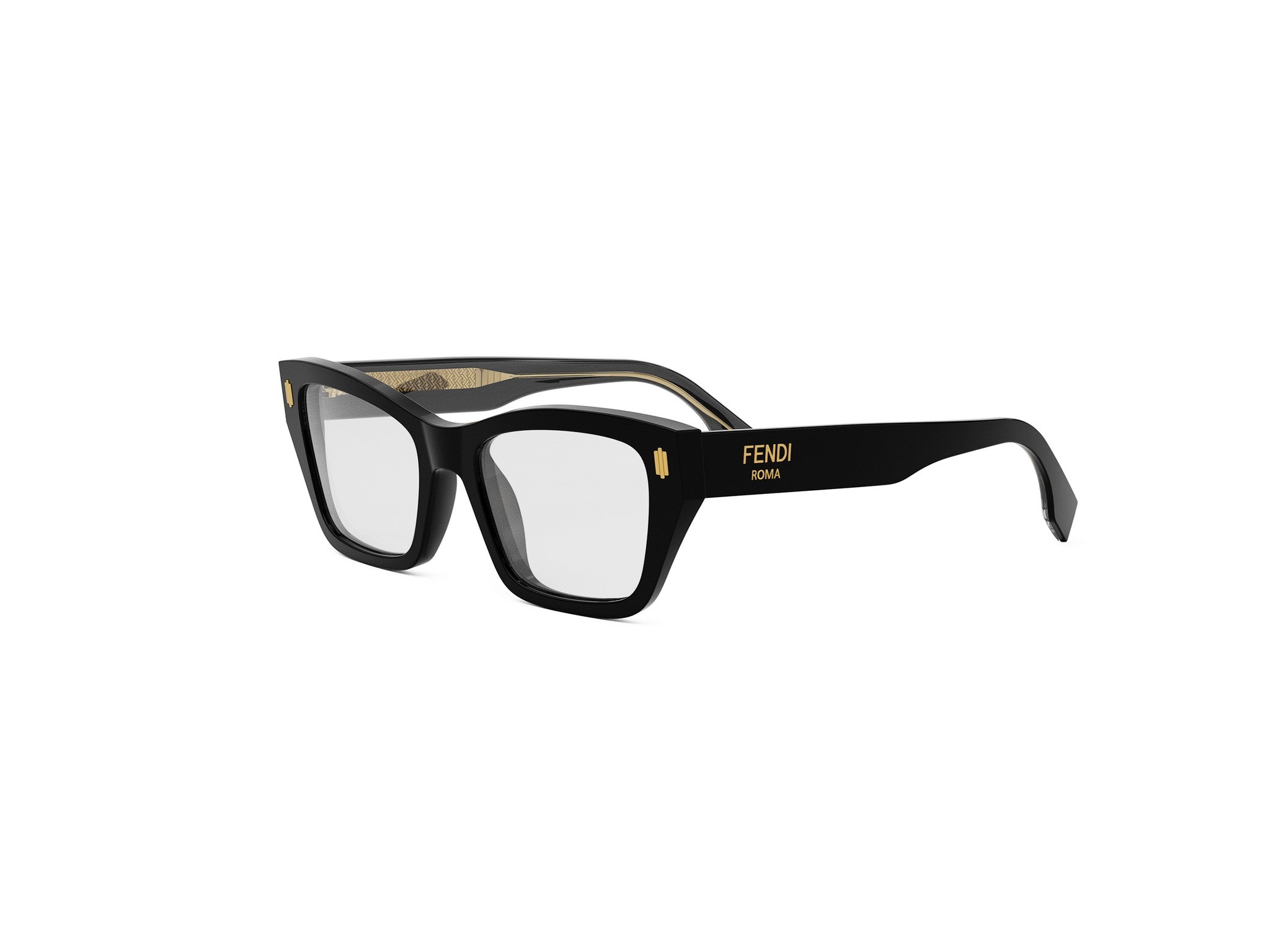 FENDI FE50118I Fendi Roma Black Rectangular Eyeglasses