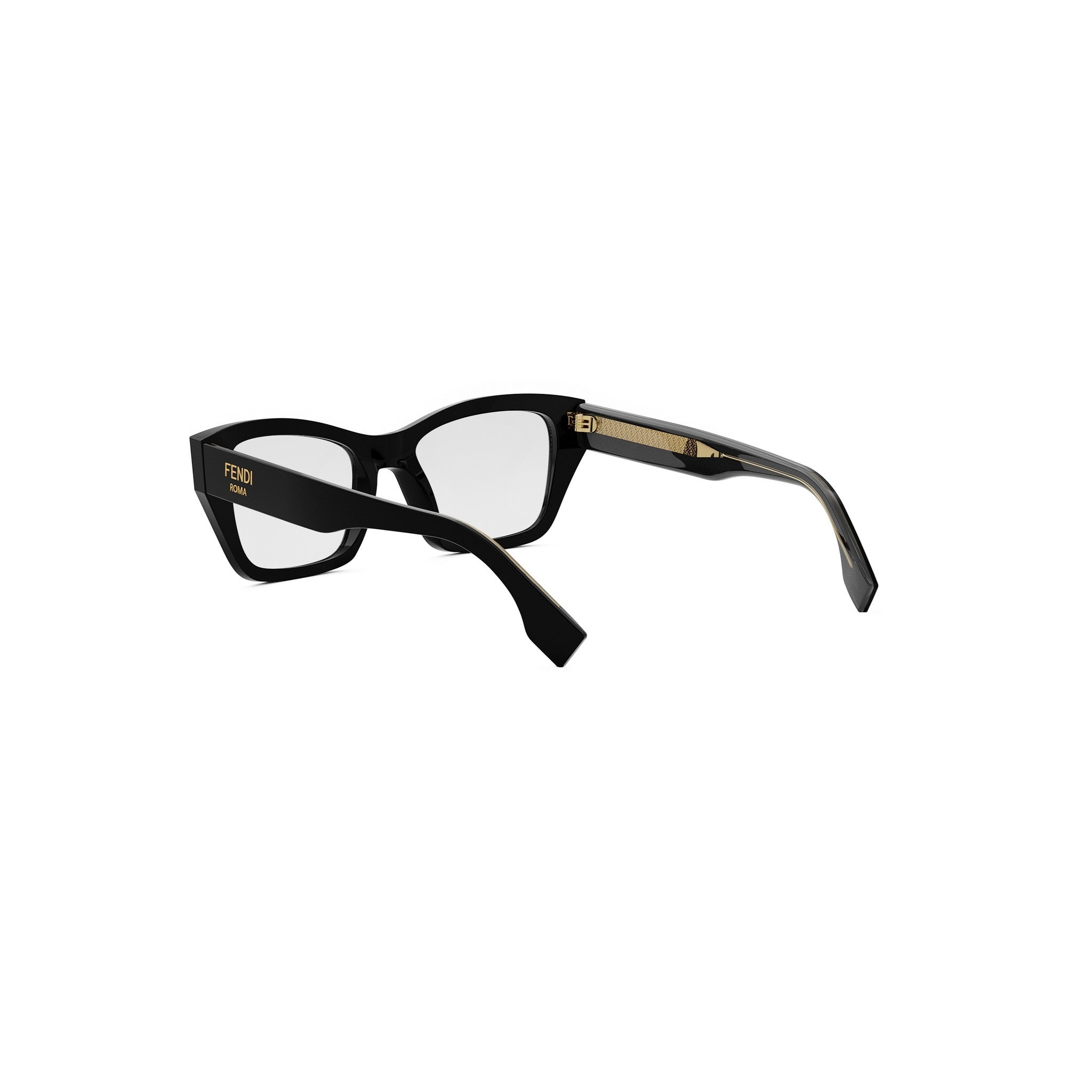Fendi Roma Black Rectangular Eyeglasses