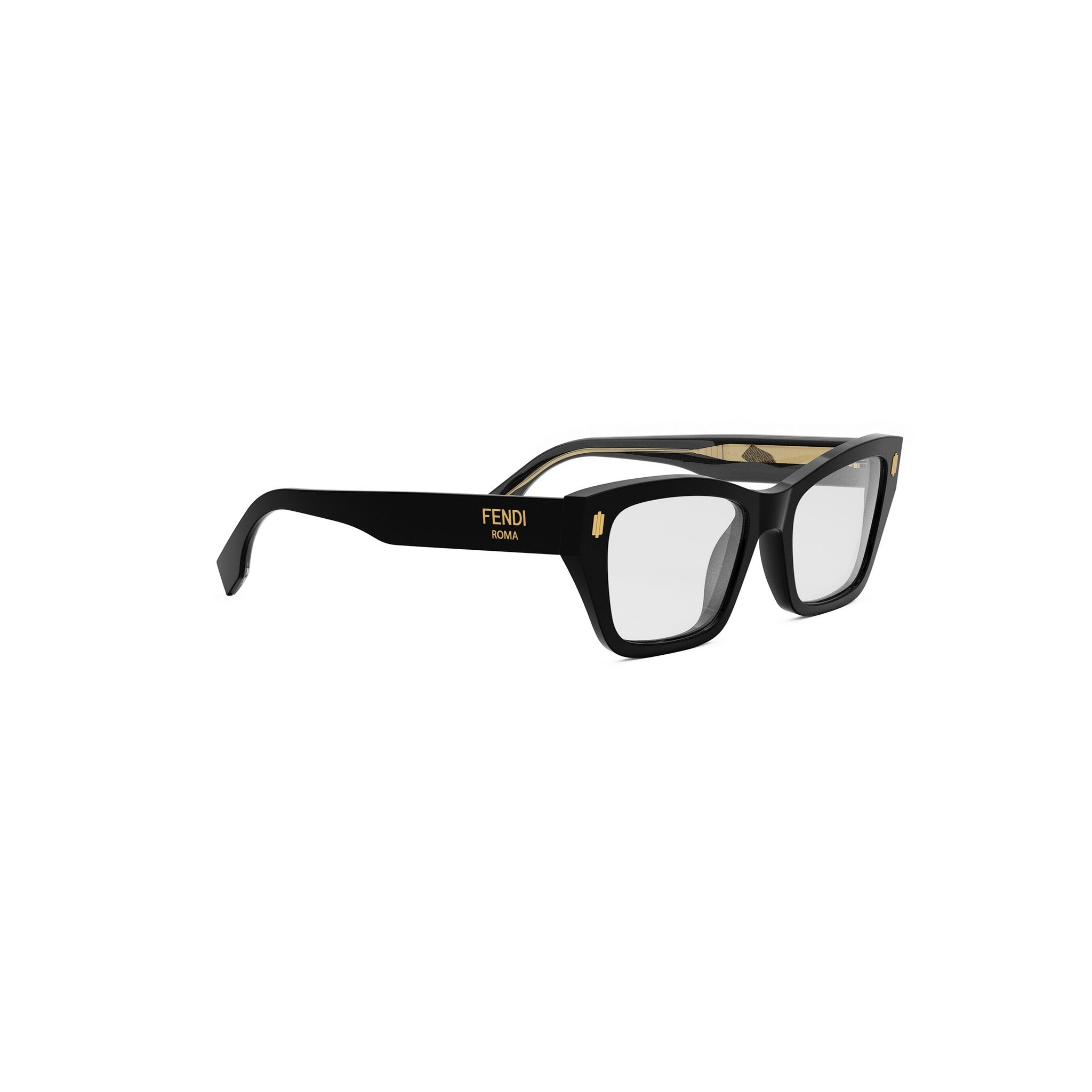 Fendi Roma Black Rectangular Eyeglasses