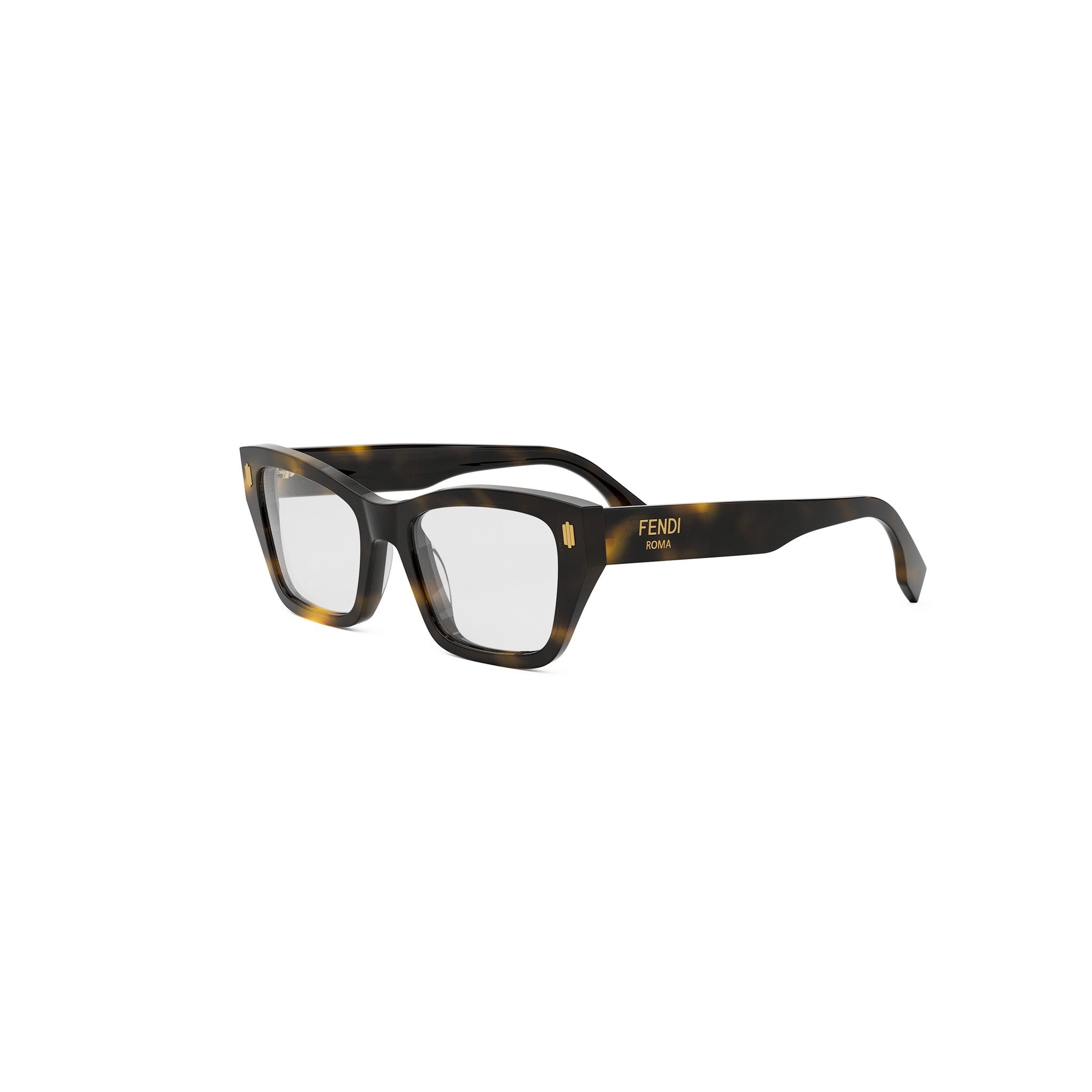 Fendi Roma Havana Rectangular Eyeglasses