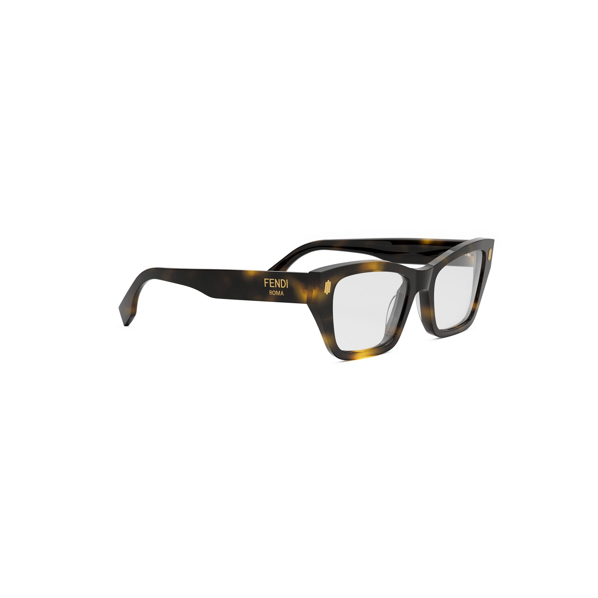 Fendi Roma Havana Rectangular Eyeglasses