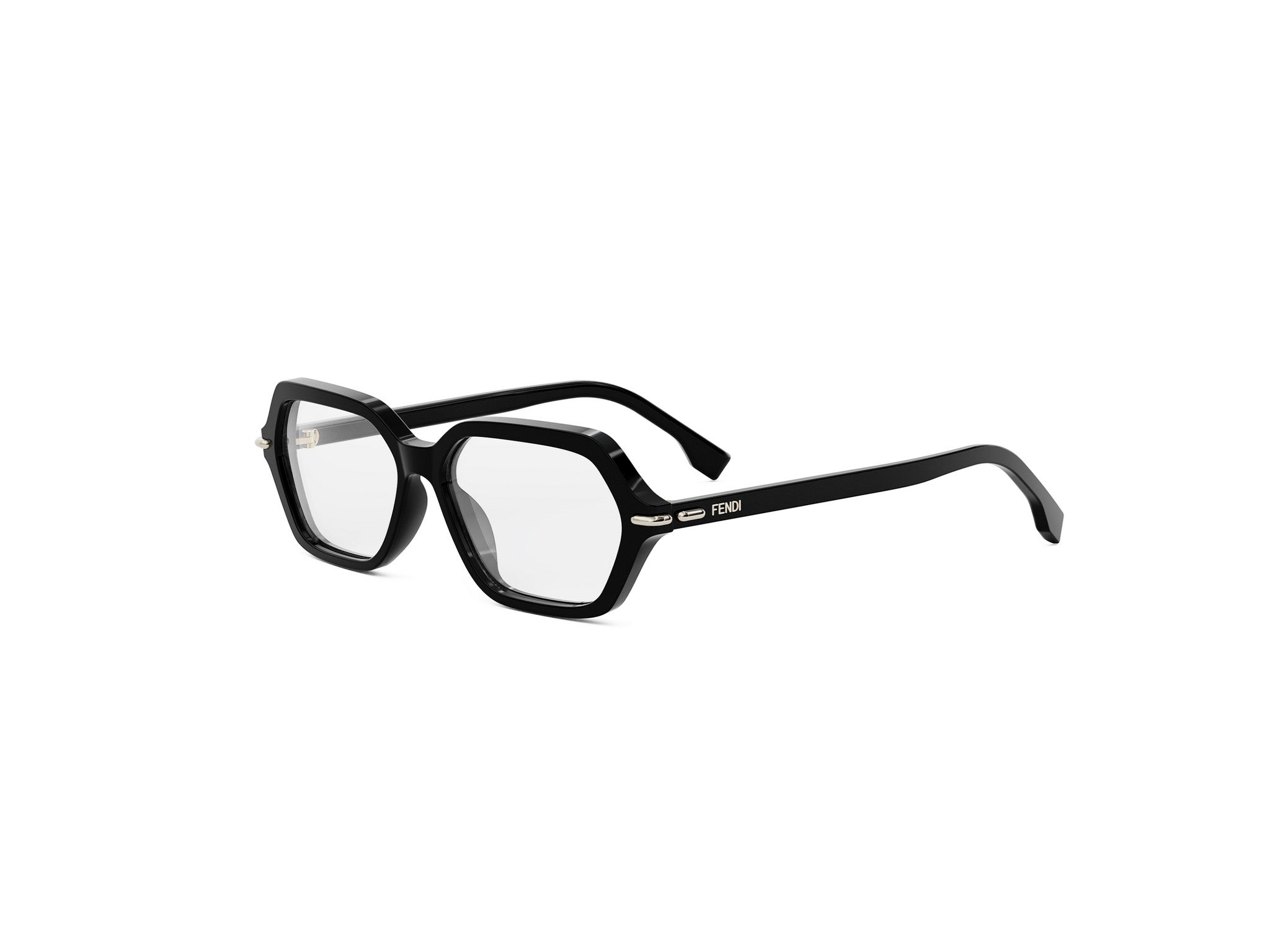 FENDI FE50125I Fendi Selleria Black Geometric Eyeglasses