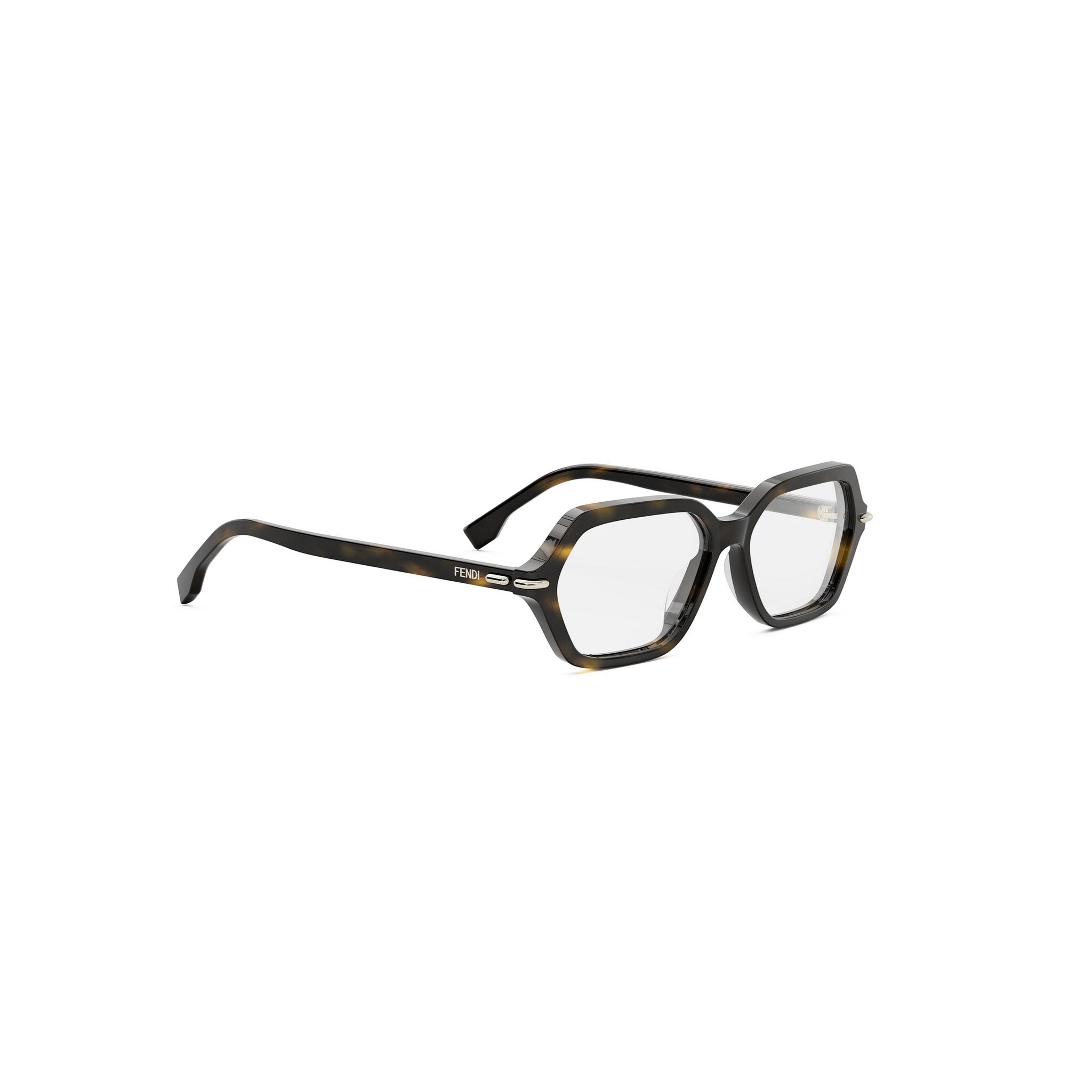 Fendi Selleria Havana Geometric Eyeglasses