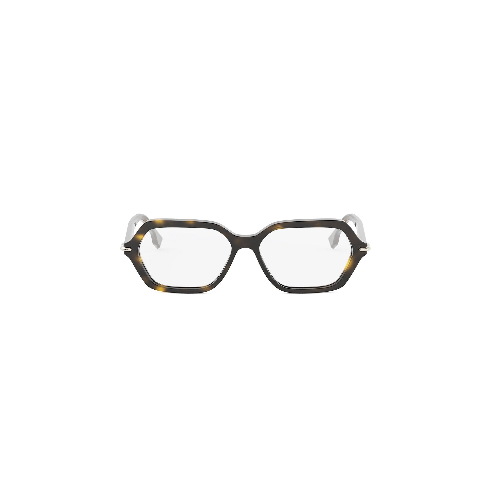 Fendi Selleria Havana Geometric Eyeglasses