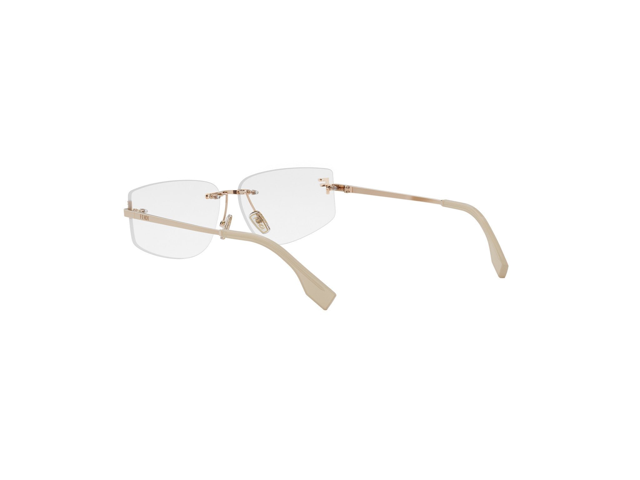 Fendi First Crystal Rose Geometric Eyeglasses