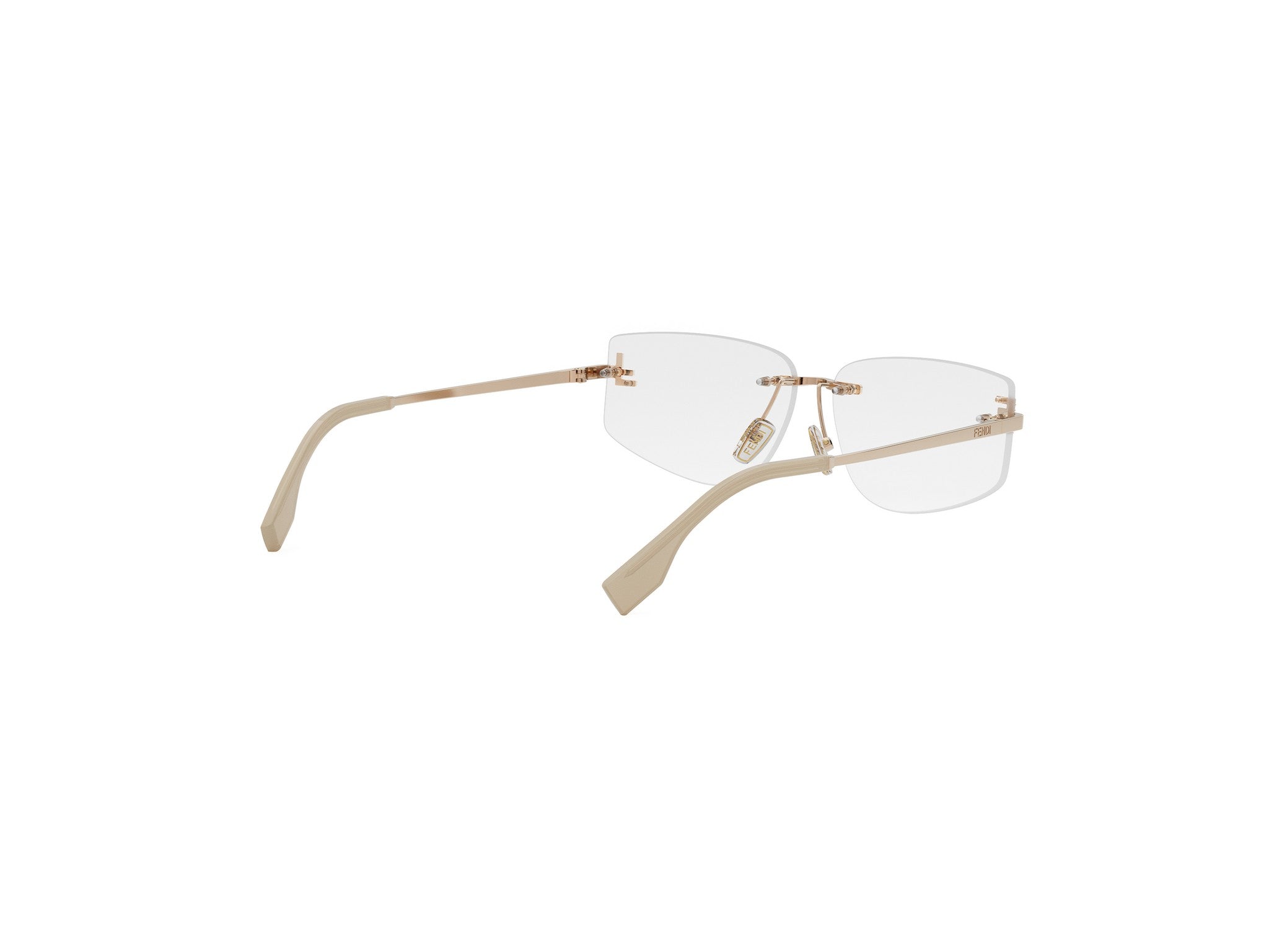 Fendi First Crystal Rose Geometric Eyeglasses
