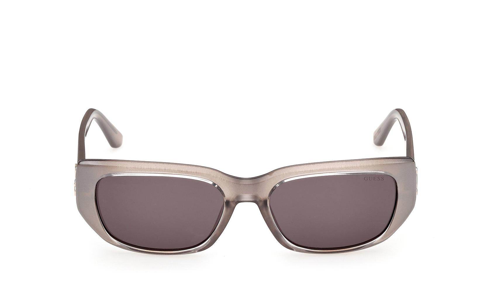 Guess Factory Occhiali Da Sole Oversize Donna, Lenti In Policarbonato, Protezione UVA/UVB 100%, Colore Grigio, Con Custodia Firmata.