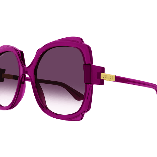 Gucci GG1431S 003 Women Square Sunglasses - Transparent Dark Cyclamen GG1431S 003 Transparent Dark Cyclamen/Gradient Burgundy main image 2