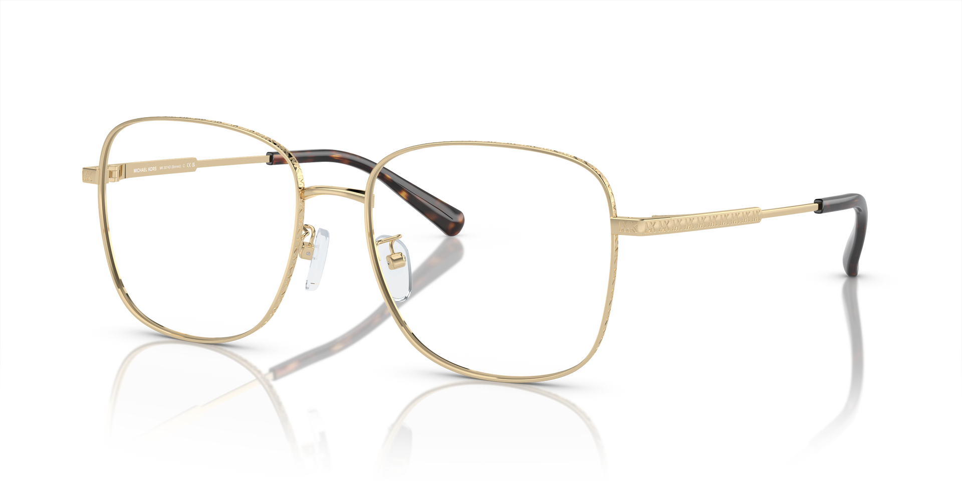 Michael Kors Borneo MK3074D 1014 Light Gold Eyeglasses for Woman