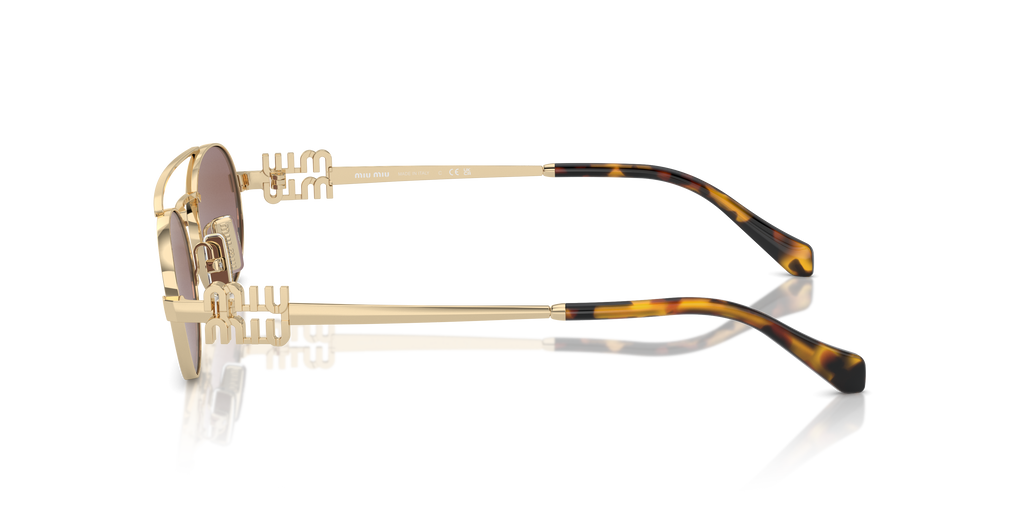 Miu Miu MU 54ZS ZVN70D Pale Gold Sunglasses for Woman