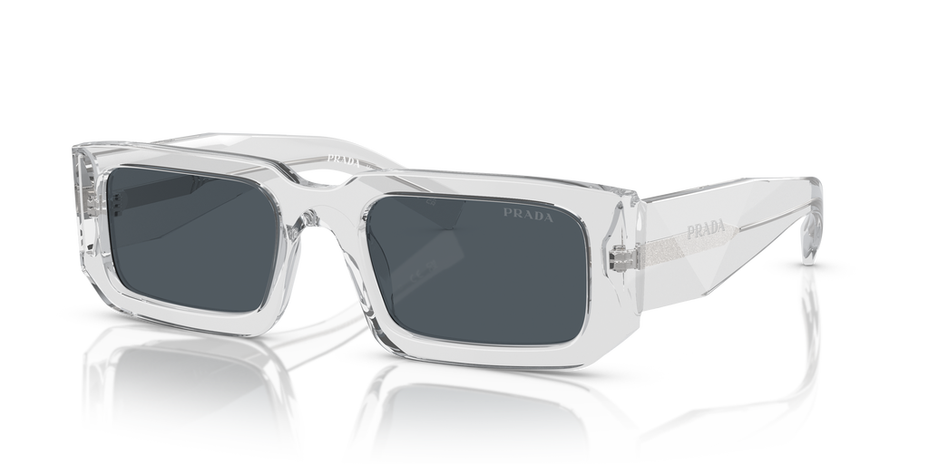 BRAND NEW Prada PR06YS 12R09T Transparent Grey Rectangle Unisex Sunglasses Prada PR 06YS Sunglasses 12R09T Grey - eye-oo.com main image 4