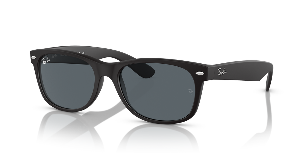 Ray-Ban New Wayfarer RB2132 622/R5 Rubber Black Sunglasses for Men