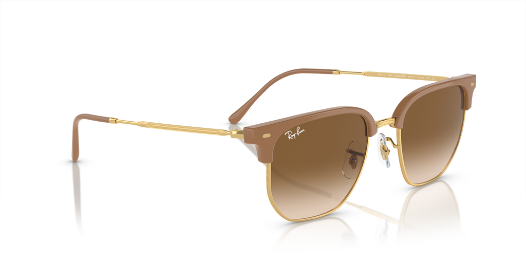 Ray-Ban New Clubmaster RB4416 672151 Beige On Gold Sunglasses for