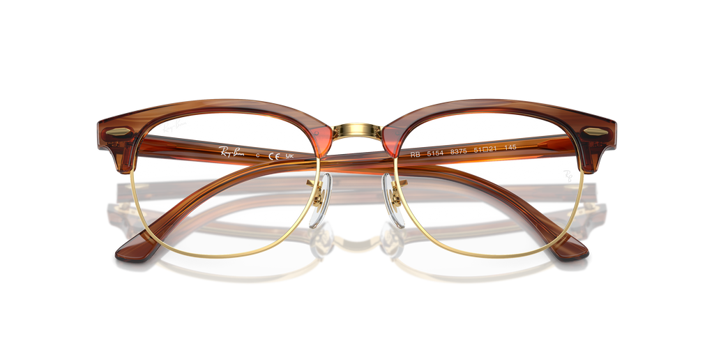 Ray-Ban Clubmaster RX5154 8375 Striped Brown Eyeglasses for Men