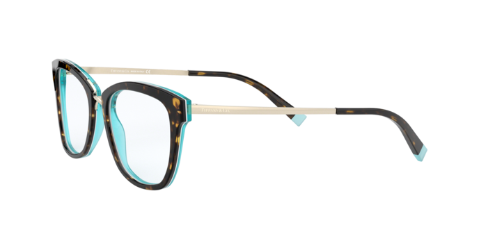 Tiffany Eyeglasses TF2186 HAVANA ON CRYSTAL TIFFANY BLUE