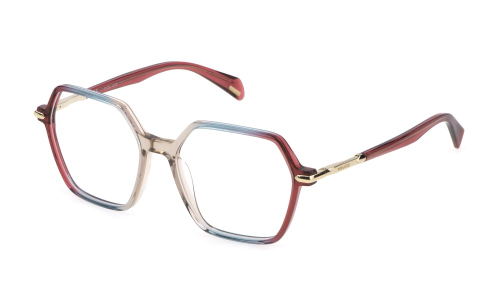 Police VPLG26 07HN Rosso/Blu/Marrone Lucido