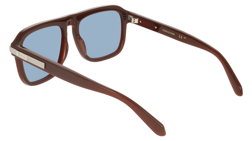 Salvatore Ferragamo ブラウンラウンドサングラス Ferragamo SF2087S 210 - Dark brown Sunglasses | LookerOnline