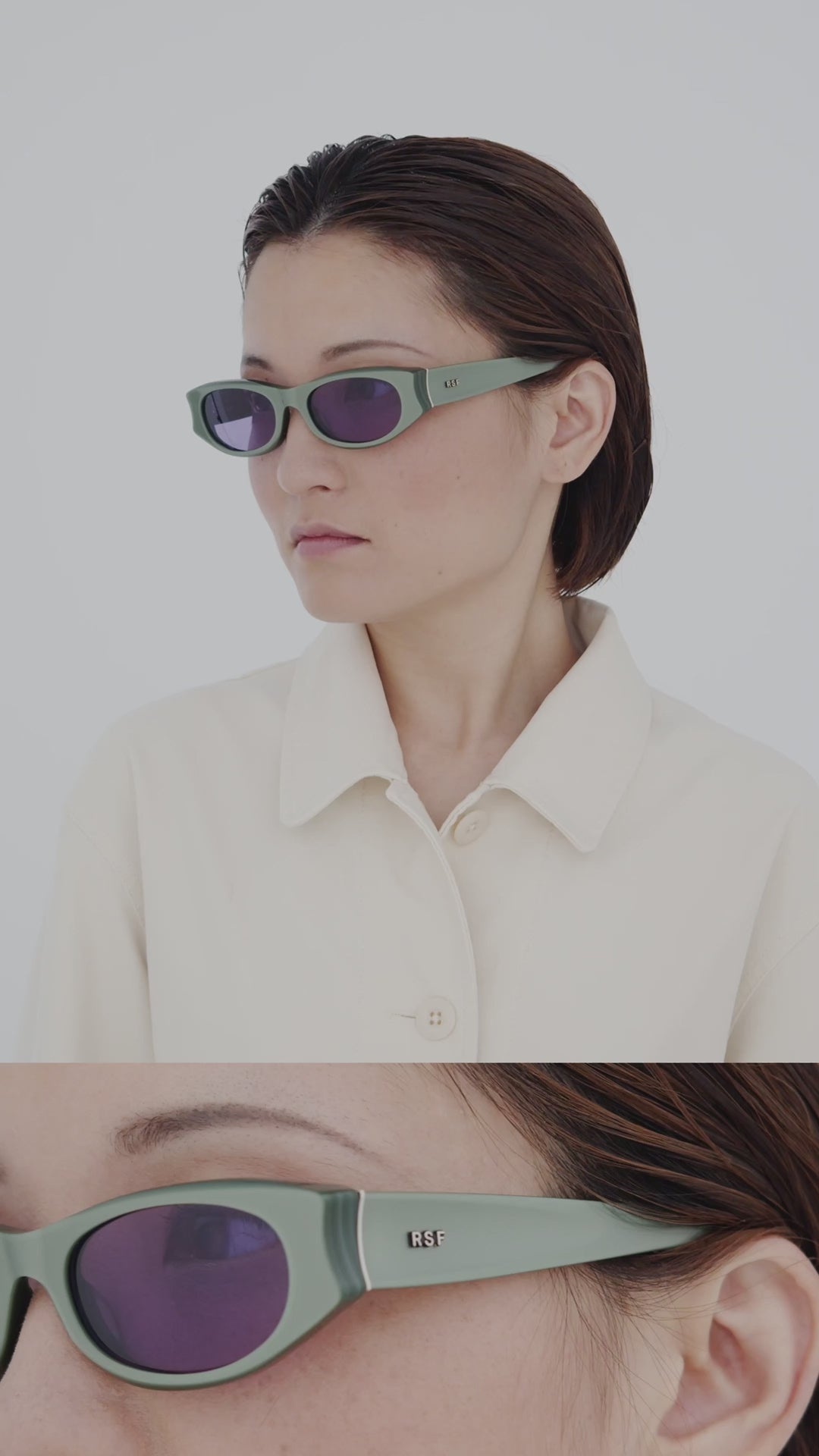 Load video: RetroSuperFuture Razzo Metallic Mint