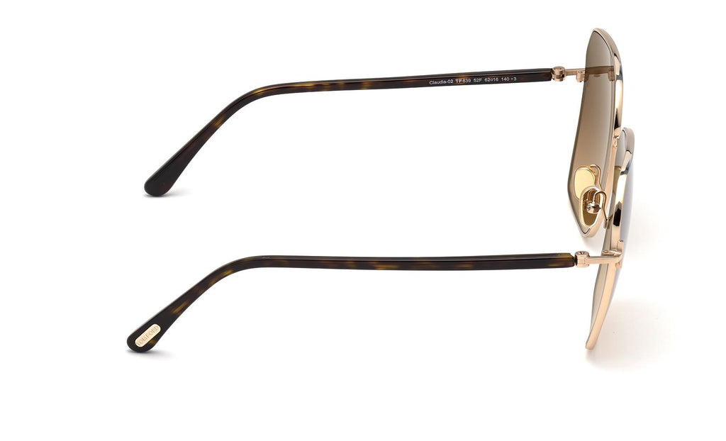 Tom Ford Claudia-02 FT0839 52F Sunglasses Gold/Havana Square Frame, Brown Lenses Tom Ford CLAUDIA-02 Women Sunglasses Gold | Mercari main image 3