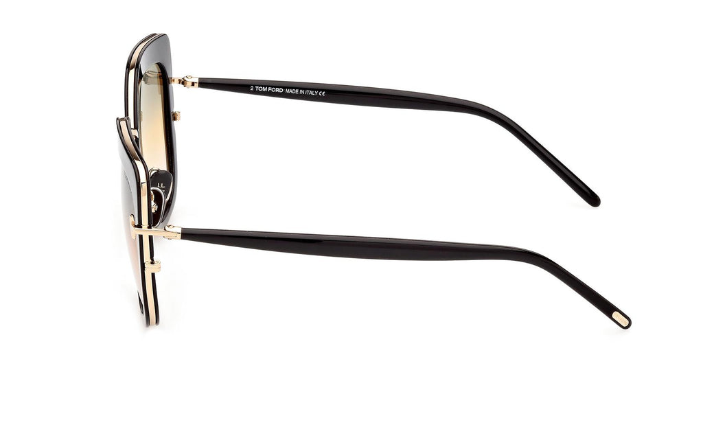 Tom Ford Virginia FT0945 05B Sunglasses Black Cat Eye Frame, Smoke Lenses Tom Ford FT0945 Virginia 05B Black Smoke Sunglasses #89 New  main image 4