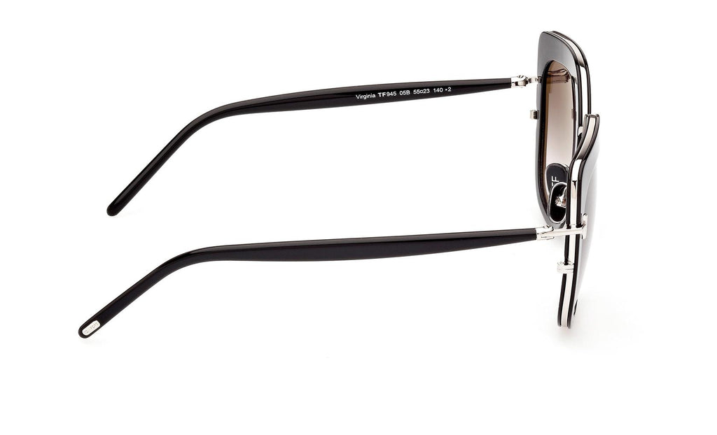 NEW TOM FORD SUNGLASSES VIRGINIA TF945 05B WOMEN BLACK/GRAY GRADIENT FT0945 Tom Ford Sunglasses Virginia Black Grey Gradient Silver  main image 4