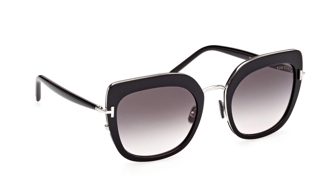 Tom Ford Virginia FT0945 05B Sunglasses Black Cat Eye Frame, Smoke Lenses Tom Ford TF237 Snowdon Sunglasses 05B Black/Havana 52mm  main image 4