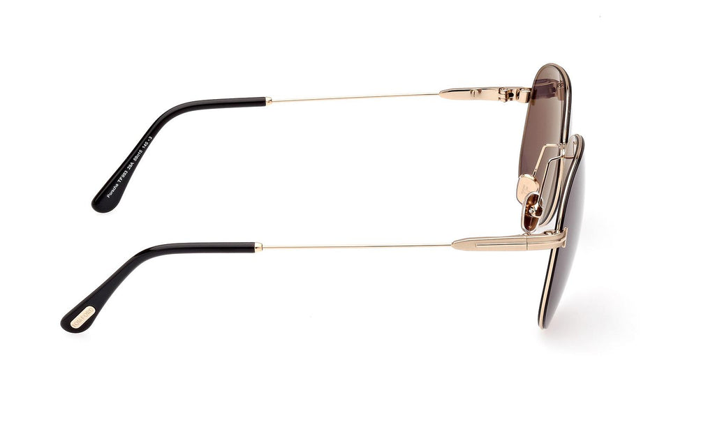 NEW TOM FORD TF993 28A AVIATOR UNISEX SUNGLASSES TOM FORD PORSCHA FT0993 Tom Ford Porscha TF993 28A Black & Gold Metal Aviator  main image 4
