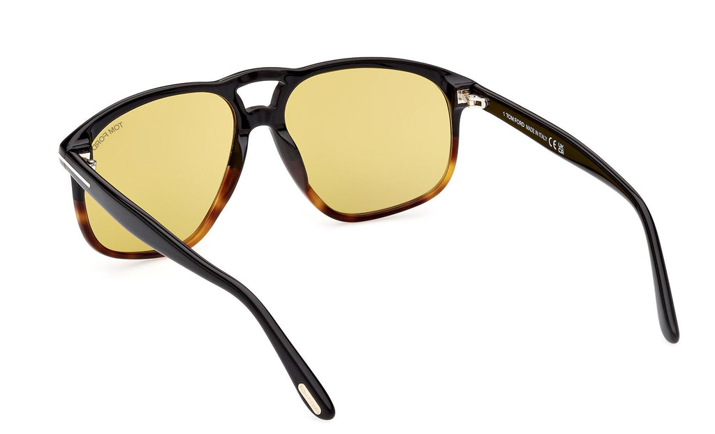 NEW Tom Ford FT1000/S 05E PIERRE-02 Black Brown Square Unisex Sunglasses Tom Ford Edward-02 Sunglasses FT1002 01J Shiny Black - eye  main image 4