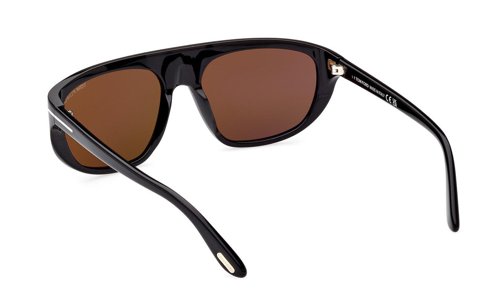 Tom Ford Edward02 FT1002 01J Sunglasses - Black Frame, Roviex Lenses Edward-02 Shiny Black / Roviex main image 2