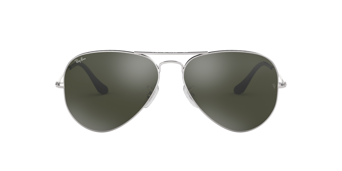 Ray Ban Men s Mirrored Aviator Sunglasses Silver Frame Crystal Grey Lens