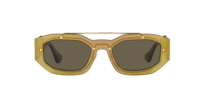 Versace Sunglasses VE2235 TRANSPARENT BROWN MIRROR GOLD