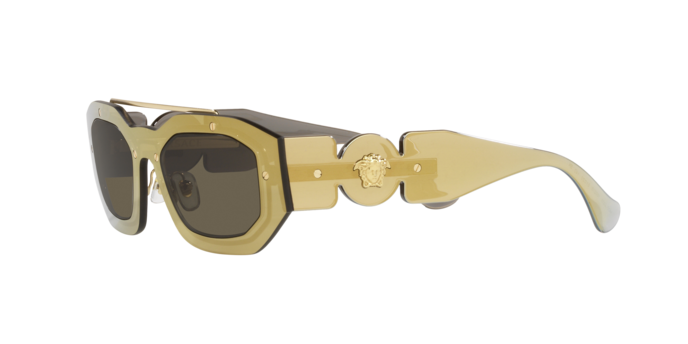Versace Sunglasses VE2235 TRANSPARENT BROWN MIRROR GOLD