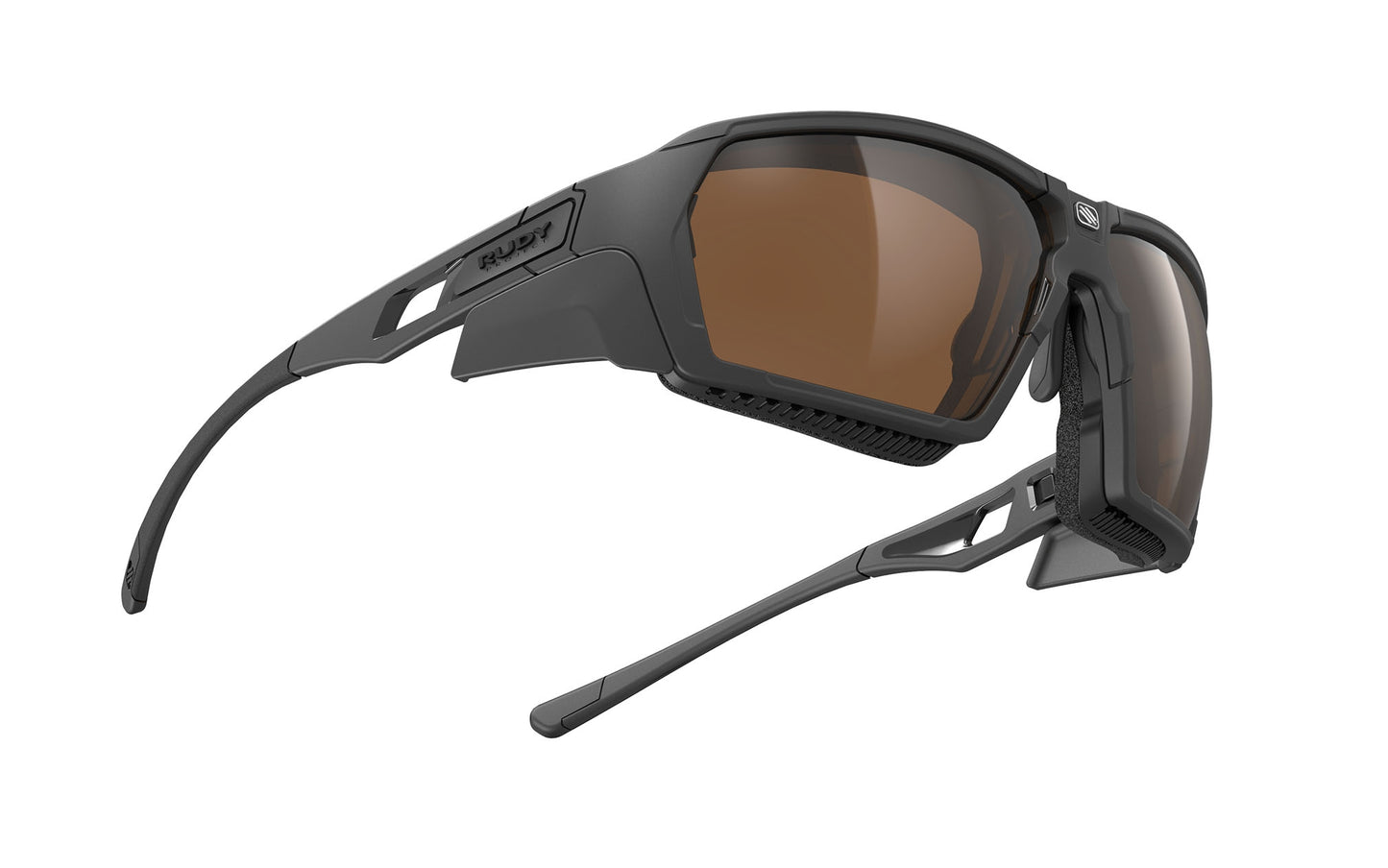 Load image into Gallery viewer, Rudy Project Agent Q Black Matte Rp Optics Hi Altitude+ Elastic Strap And Shield Interface+ Multilaser Gold+ Trasparent Lenses Sunglasses
